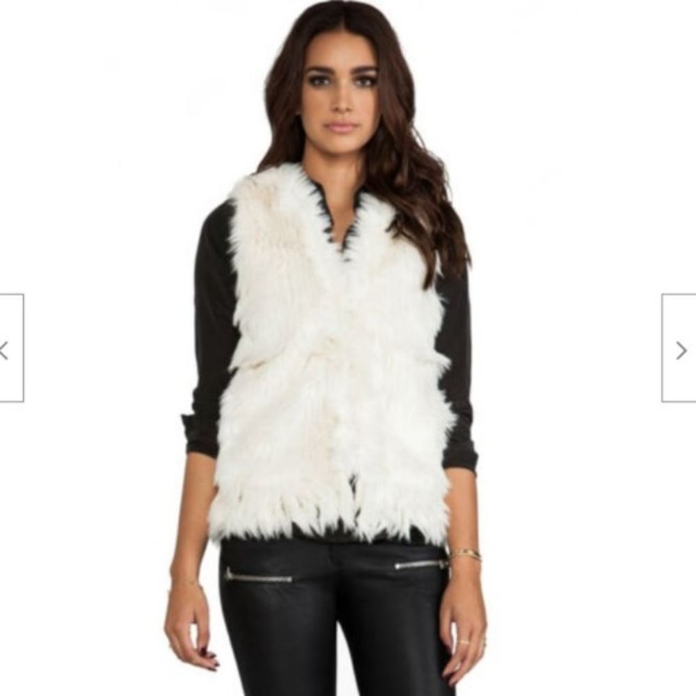 Bardot Faux Foxy Vest in Ivory US Size Large 10 - Picture 2 of 6